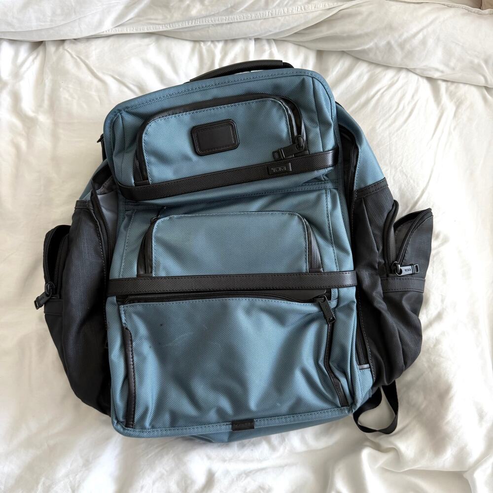 TUMI Brief Pack Backpack Storm Blue Laptop Travel Business Bag